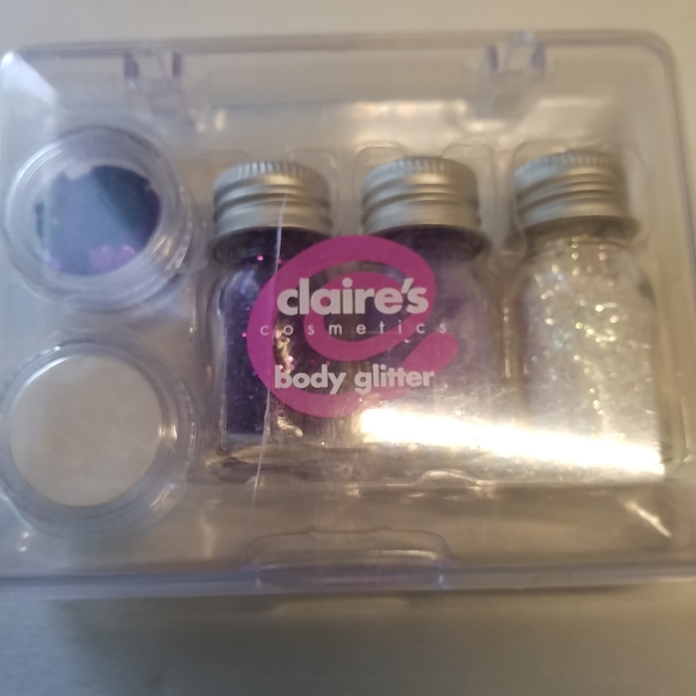 3/$25 CLAIRE'S NEW NWT BODY GLITTER PURPLE Y2K